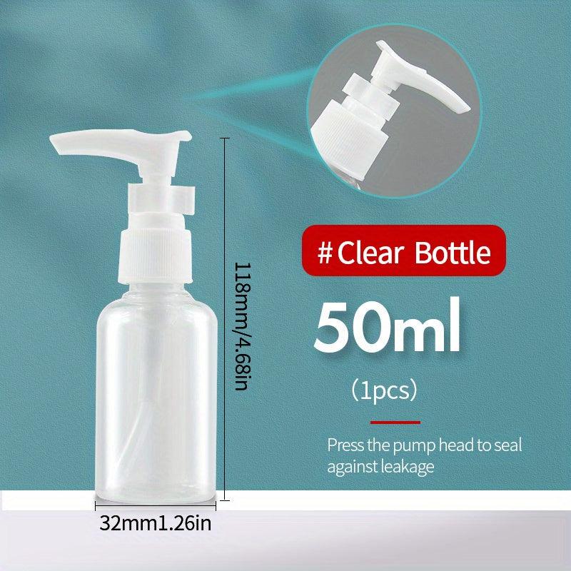 Clear Travel Pump Bottle for Cosmetics and Shampoo Dispenser
