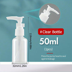 Clear Travel Pump Bottle for Cosmetics and Shampoo Dispenser