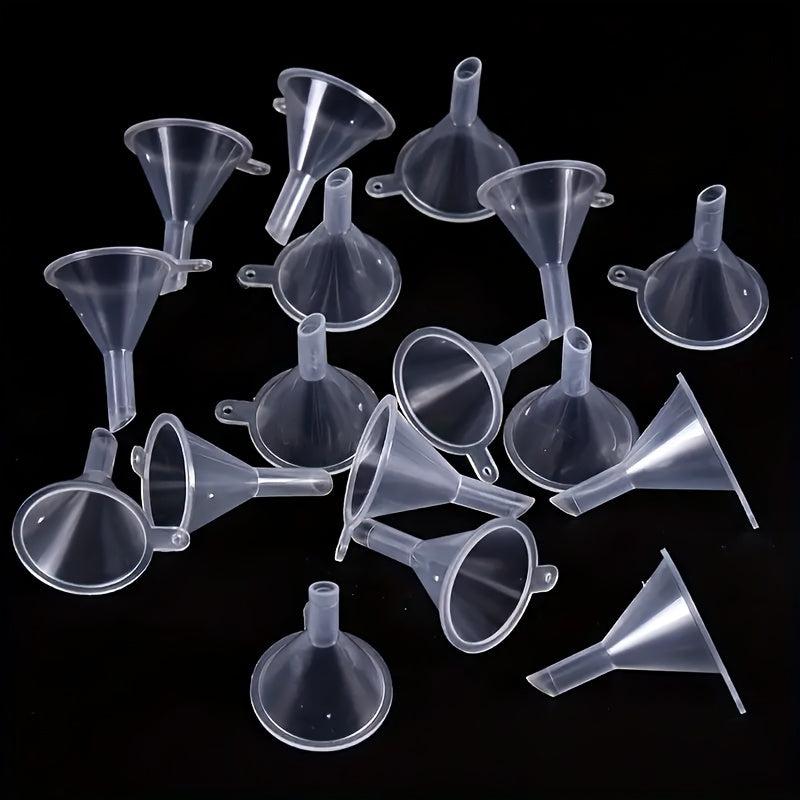 10pcs Clear Plastic Mini Funnel for Lab Bottles Essential Oils Perfumes Spices