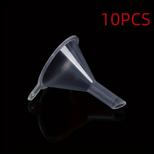10pcs Clear Plastic Mini Funnel for Lab Bottles Essential Oils Perfumes Spices