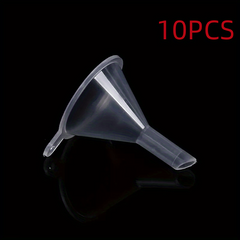 10pcs Clear Plastic Mini Funnel for Lab Bottles Essential Oils Perfumes Spices
