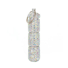 Bling Pill Case Travel Container Rhinestone Waterproof Small Holder Keychain