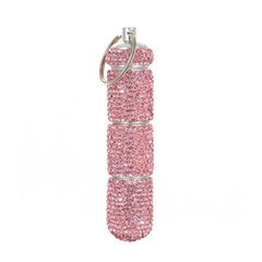 Bling Pill Case Travel Container Rhinestone Waterproof Small Holder Keychain