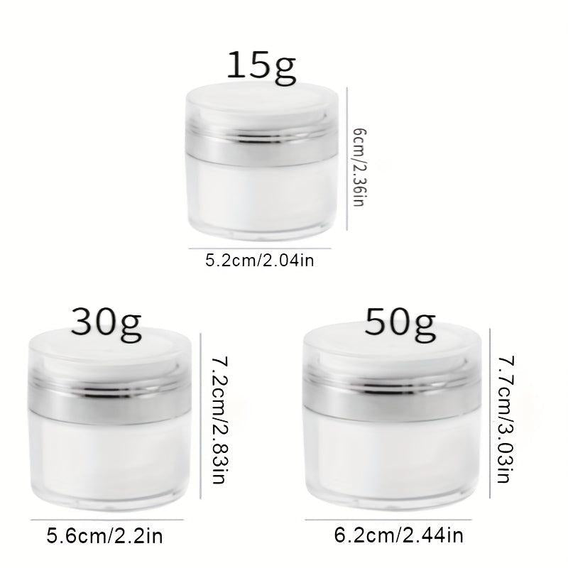 2pcs Airless Pump Jars for Travel Skincare Creams 30ml 50ml with Lids