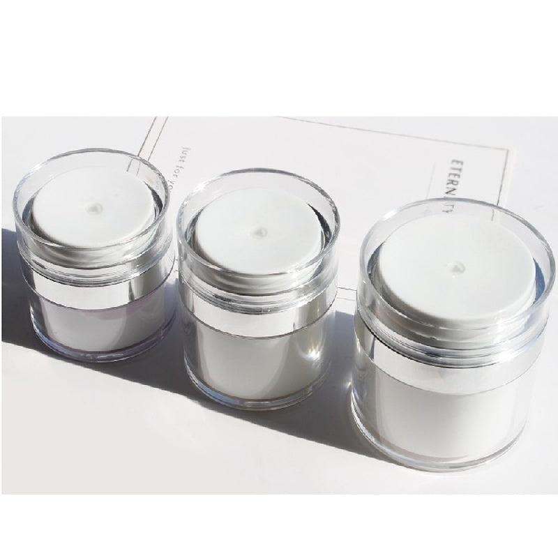 2pcs Airless Pump Jars for Travel Skincare Creams 30ml 50ml with Lids