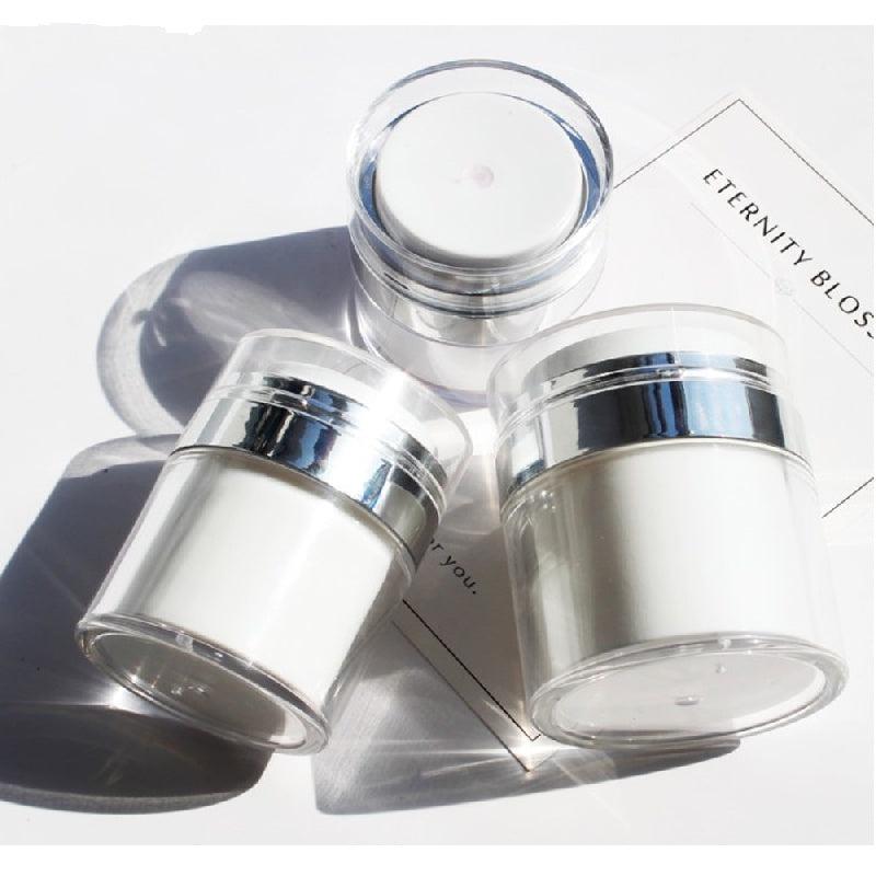 2pcs Airless Pump Jars for Travel Skincare Creams 30ml 50ml with Lids