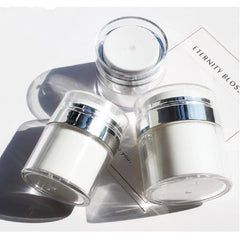 2pcs Airless Pump Jars for Travel Skincare Creams 30ml 50ml with Lids