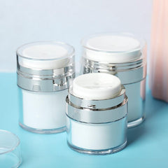 2pcs Airless Pump Jars for Travel Skincare Creams 30ml 50ml with Lids
