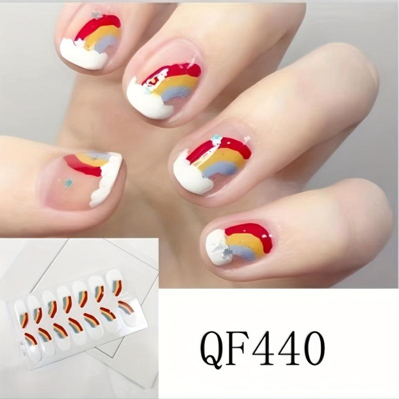Rainbow Full Cover Nail Stickers Pride Month Waterproof Gel Stickers