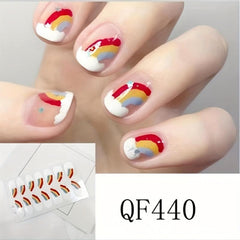 Rainbow Full Cover Nail Stickers Pride Month Waterproof Gel Stickers