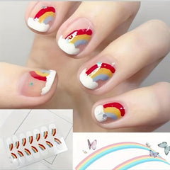 Rainbow Full Cover Nail Stickers Pride Month Waterproof Gel Stickers
