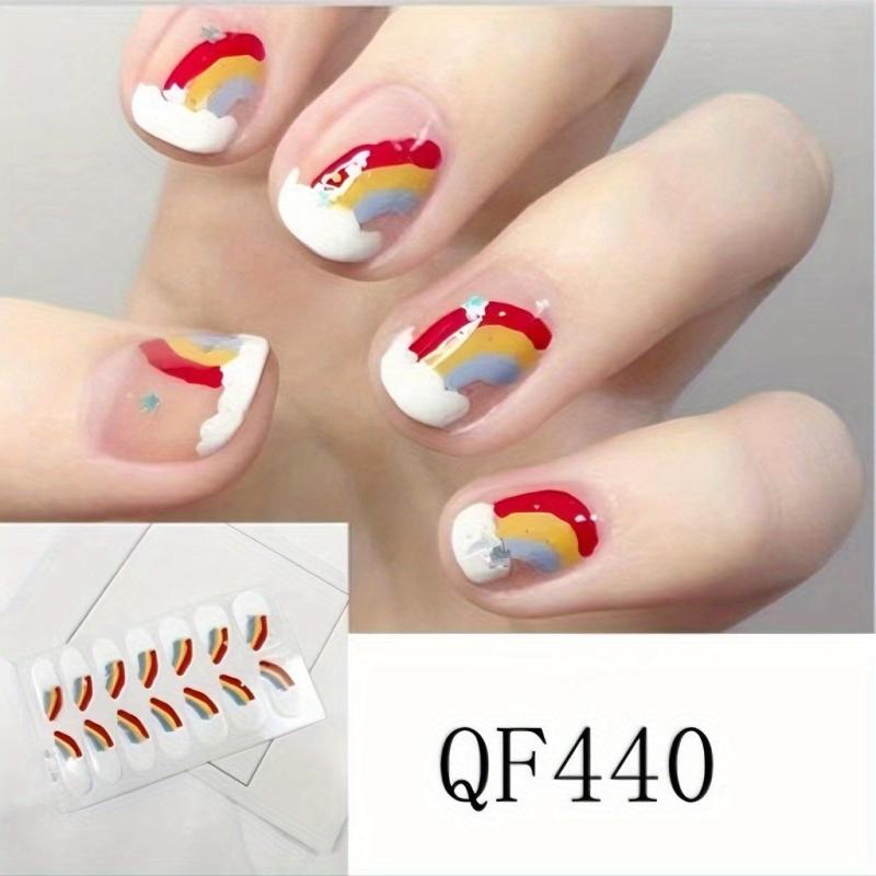 Rainbow Full Cover Nail Stickers Pride Month Waterproof Gel Stickers