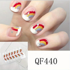 Rainbow Full Cover Nail Stickers Pride Month Waterproof Gel Stickers