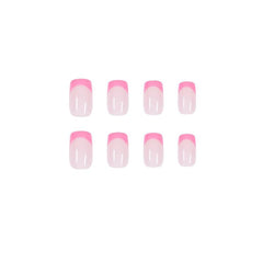 24 pcs Pink Square Press On Nails Full Cover False Nails for Women Easy to Apply