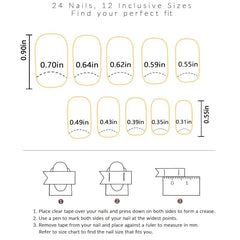 24 pcs Pink Square Press On Nails Full Cover False Nails for Women Easy to Apply