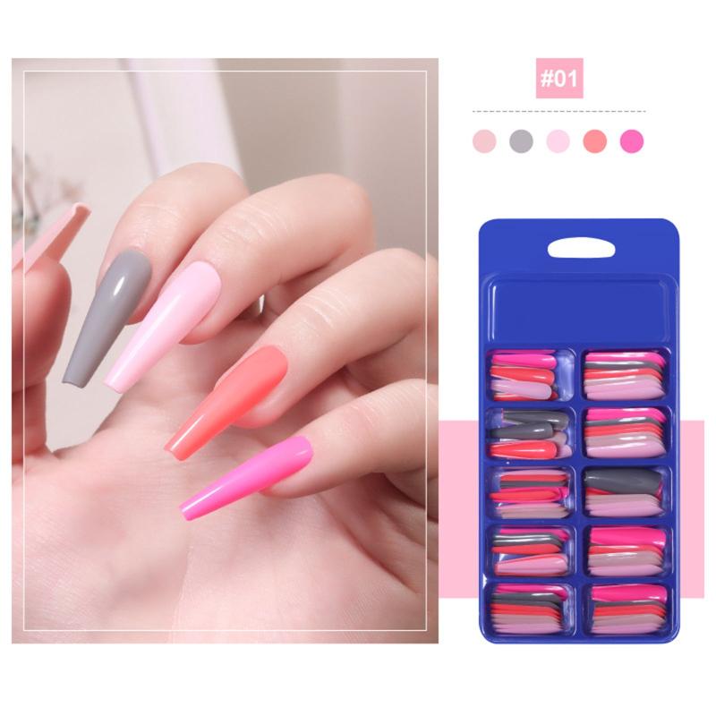 100 Long Ballet Nail Candy Patches - Nail Art Manicure Solid Patches