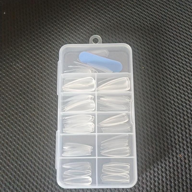 120pcs Clear Acrylic Stiletto Nail Tips for Extension Manicure