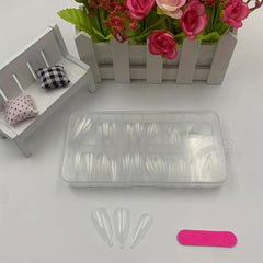 120pcs Clear Acrylic Stiletto Nail Tips for Extension Manicure