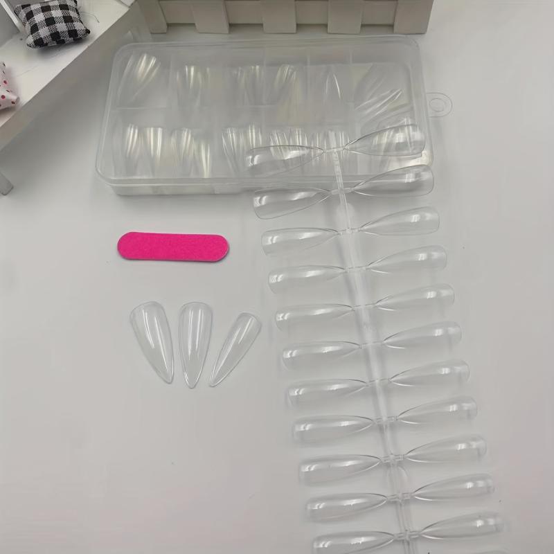 120pcs Clear Acrylic Stiletto Nail Tips for Extension Manicure