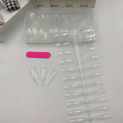120pcs Clear Acrylic Stiletto Nail Tips for Extension Manicure