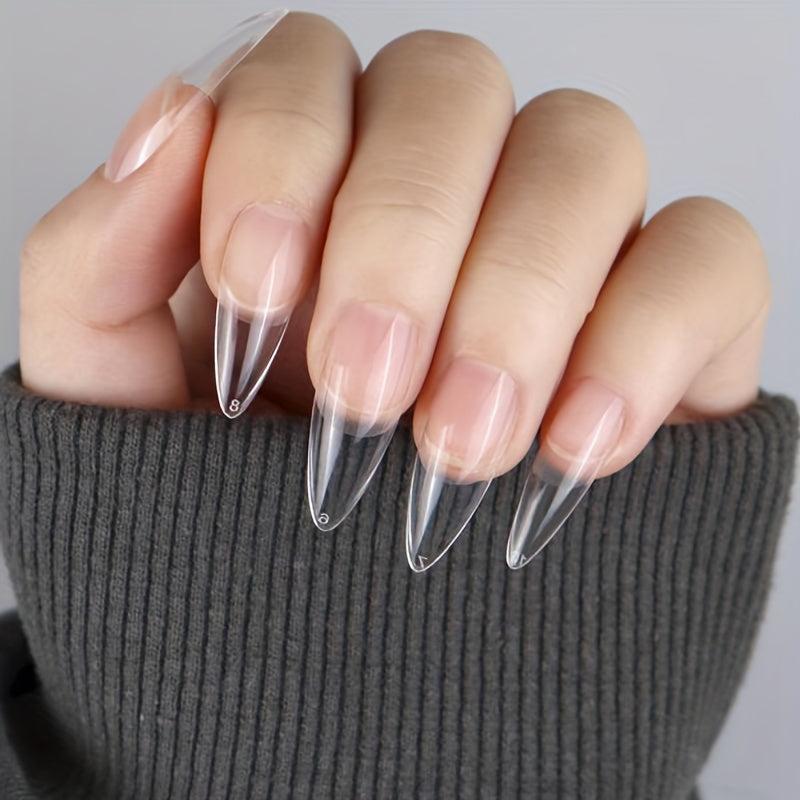 120pcs Clear Acrylic Stiletto Nail Tips for Extension Manicure