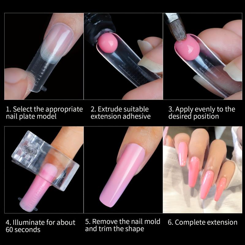 Poly Extension Gel Dual Nail Form 100pcs Oval Nails Natural Curvature