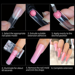 Poly Extension Gel Dual Nail Form 100pcs Oval Nails Natural Curvature