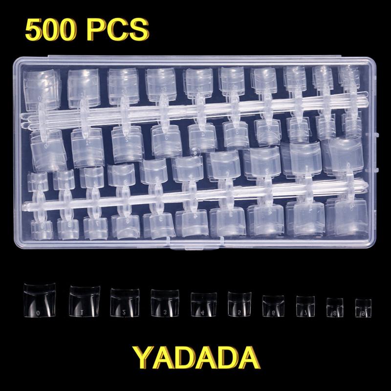 200-500 Pcs Short Square False Nails Tips Acrylic Artificial Tip Manicure