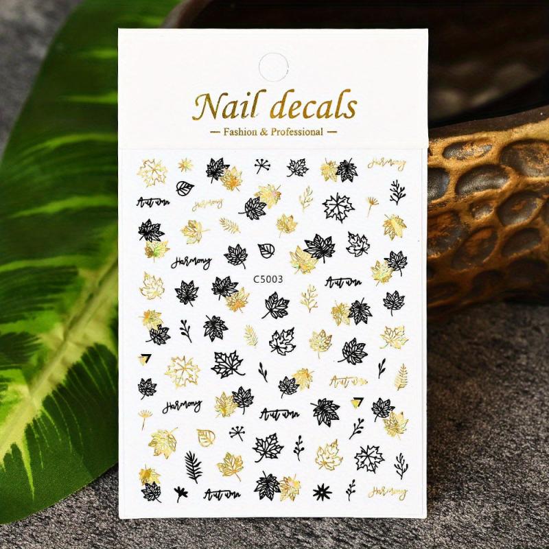 Embossed Maple Leaf Nail Art Sticker