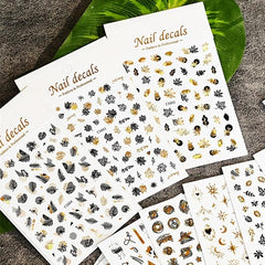 Embossed Maple Leaf Nail Art Sticker