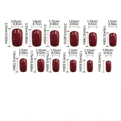 24pcs Marble Print Press On Nails with Gold Foil Medium Square False Nails