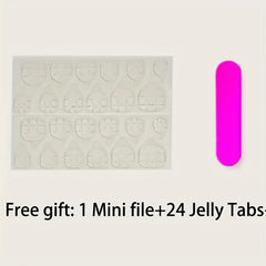 24Pcs Puppy Animal False Nail Glossy Full Cover Short Square Press on Nails