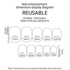 24Pcs Puppy Animal False Nail Glossy Full Cover Short Square Press on Nails