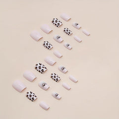 24Pcs Puppy Animal False Nail Glossy Full Cover Short Square Press on Nails