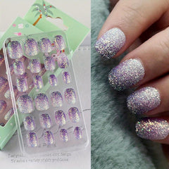 Glitter Gradient Press On Nails for Girls