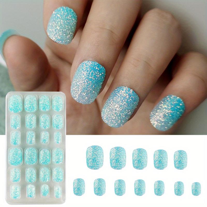 Glitter Gradient Press On Nails for Girls
