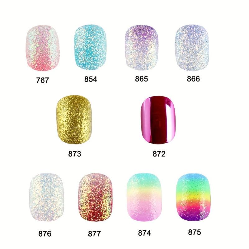 Glitter Gradient Press On Nails for Girls