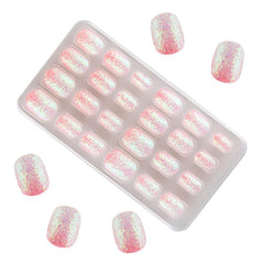 Glitter Gradient Press On Nails for Girls