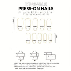 24 pcs Leopard Print French Ballerina Press On Nails Matte False Nails