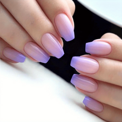 24pcs Gradient Purple Ballerina Press On Nails Medium Length Acrylic False Nails