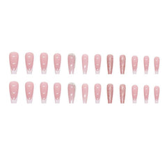 24pcs Jiaruo Gradual Long Ballet Flashing Spicy Girl Press On Nails