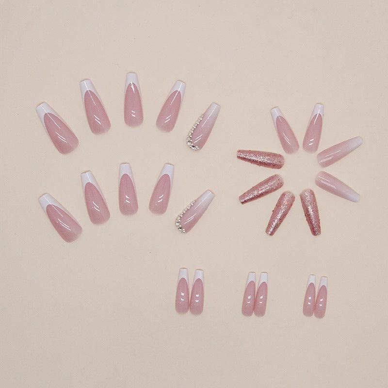 24pcs Jiaruo Gradual Long Ballet Flashing Spicy Girl Press On Nails