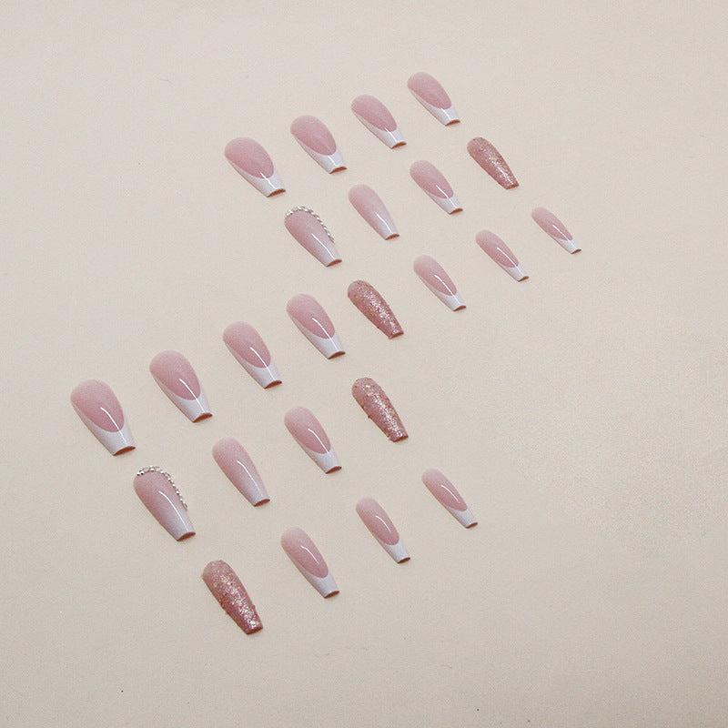 24pcs Jiaruo Gradual Long Ballet Flashing Spicy Girl Press On Nails