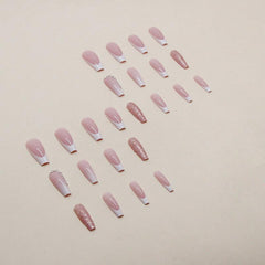 24pcs Jiaruo Gradual Long Ballet Flashing Spicy Girl Press On Nails