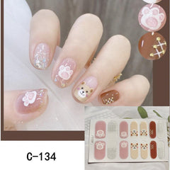 14pcs Y2K Nail Strips 3D Full Wraps Polish Sticker Self Adhesive Decal Strip
