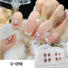 Y2K 3D Flower Nail Strips Full Wraps Sticker