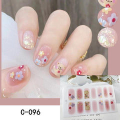 Y2K 3D Flower Nail Strips Full Wraps Sticker
