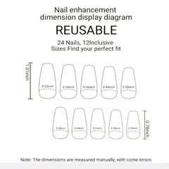 24 pcs Pink Flame False Nails DIY French Finger Nails for Women Girls
