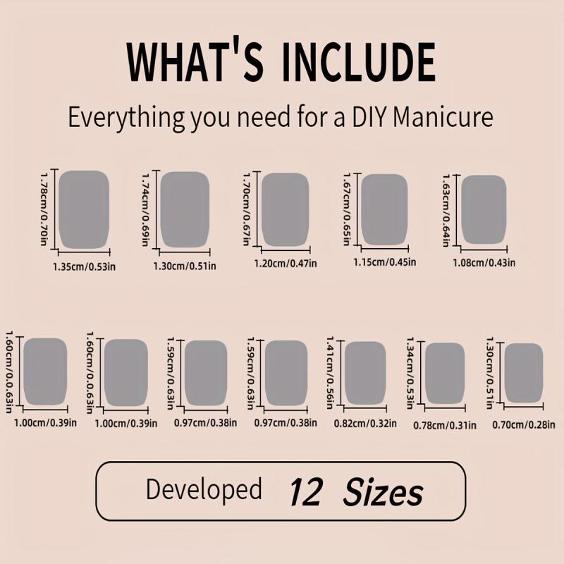 24 Pcs Milky Square Reusable False Nail Set with Nail File - Short Length