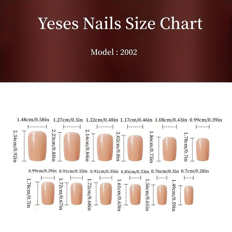 24 pcs Matte Gray Tip Press On Nails with Flowers and Lines
